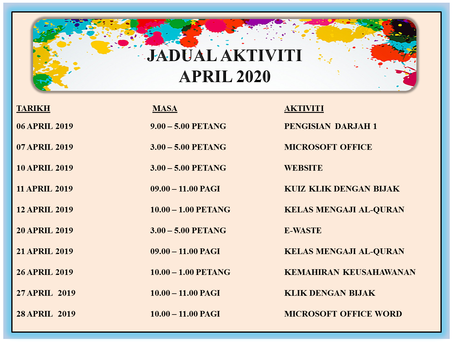 4.JADUAL AKTIVITI APRIL 2020